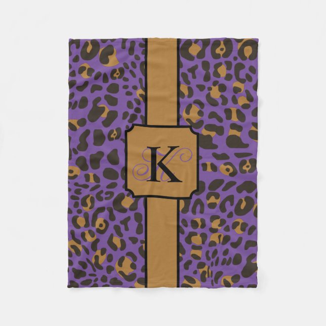 Personalized Leopard Jaguar Animal Print Pattern Fleece Blanket (Front)