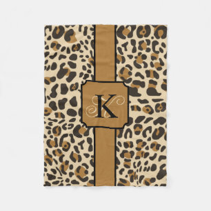 Personalized Leopard Jaguar Animal Print Pattern Fleece Blanket
