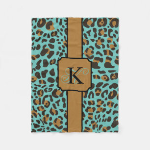 Personalized Leopard Jaguar Animal Print Pattern Fleece Blanket