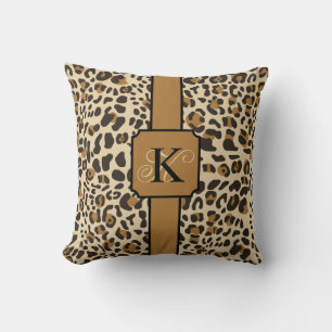 Personalized Leopard Jaguar Animal Print Pattern Throw Pillow