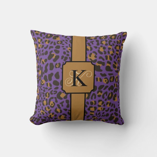 Personalized Leopard Jaguar Animal Print Pattern Throw Pillow (Front)