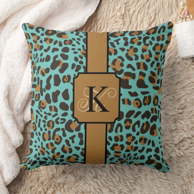 Personalized Leopard Jaguar Animal Print Pattern Throw Pillow (Blanket)