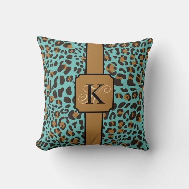 Personalized Leopard Jaguar Animal Print Pattern Throw Pillow (Front)