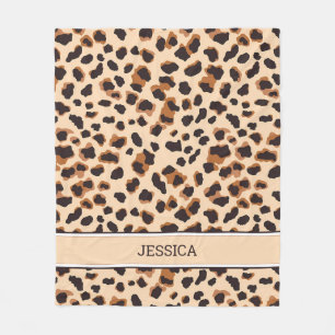 Personalized Leopard Pattern Brown Wild Cat Spot Fleece Blanket