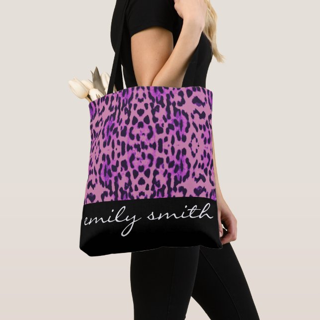 Personalized Leopard Pattern Tote Bag (Close Up)