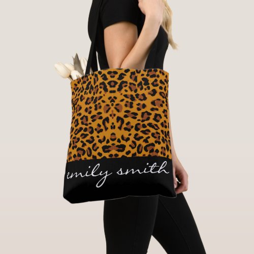 Personalized Leopard Pattern Tote Bag