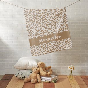 Personalized Leopard Print Baby Blanket