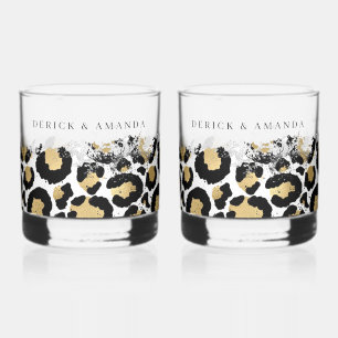 Personalized Leopard Print Bar Glasses