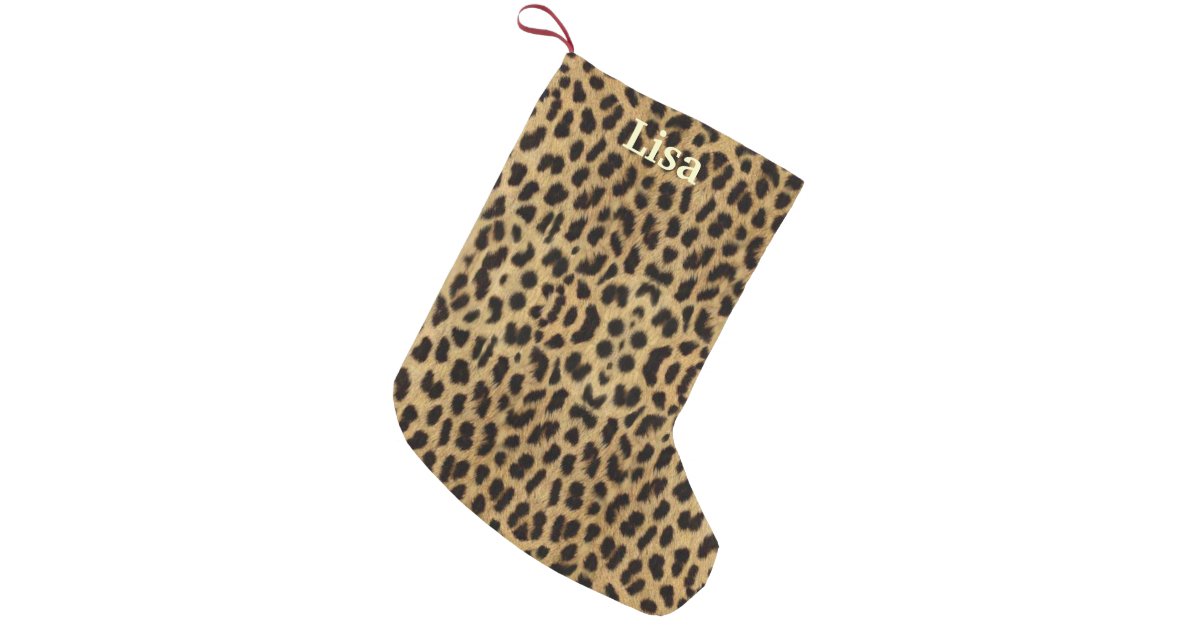 Personalized Leopard Print Christmas Stocking