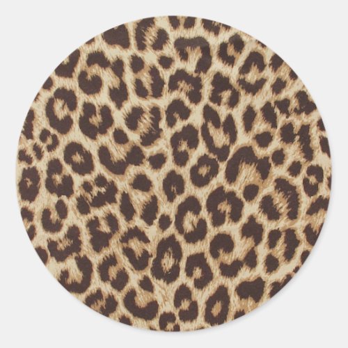 Personalized Leopard Print Classic Round Sticker