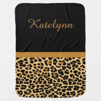 Personalized Leopard Print Custom Baby Blanket