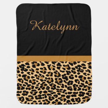 Personalized Leopard Print Custom Baby Blanket by theburlapfrog at Zazzle
