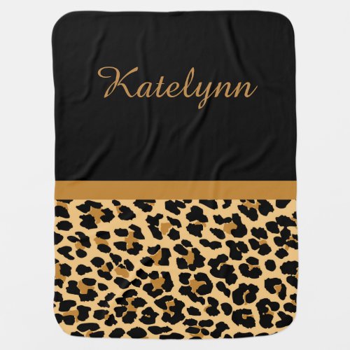 Personalized Leopard Print Custom Baby Blanket