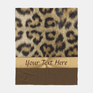 PERSONALIZED Leopard Print Gifts for Her Fleece Blanket