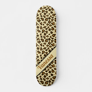 Personalized Leopard Print - Girls Skateboard