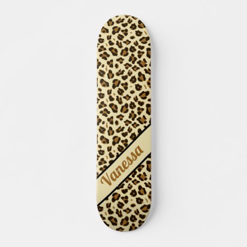 Personalized Leopard Print _ Girls  Skateboard