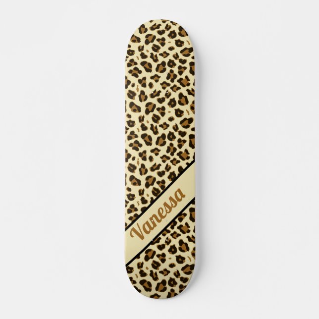 Personalized Leopard Print - Girls  Skateboard (Front)