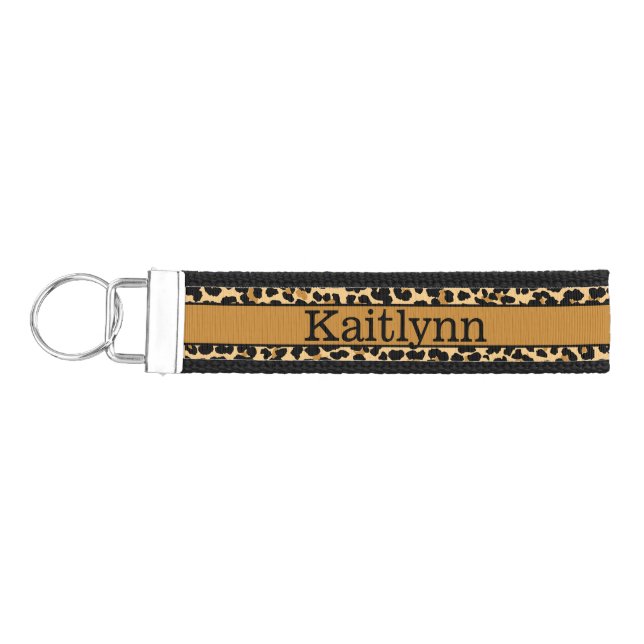 Personalized Leopard Print Key Chain (Keys on Left)