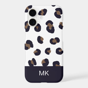 Personalized Leopard Print Monogram iPhone 17 Case