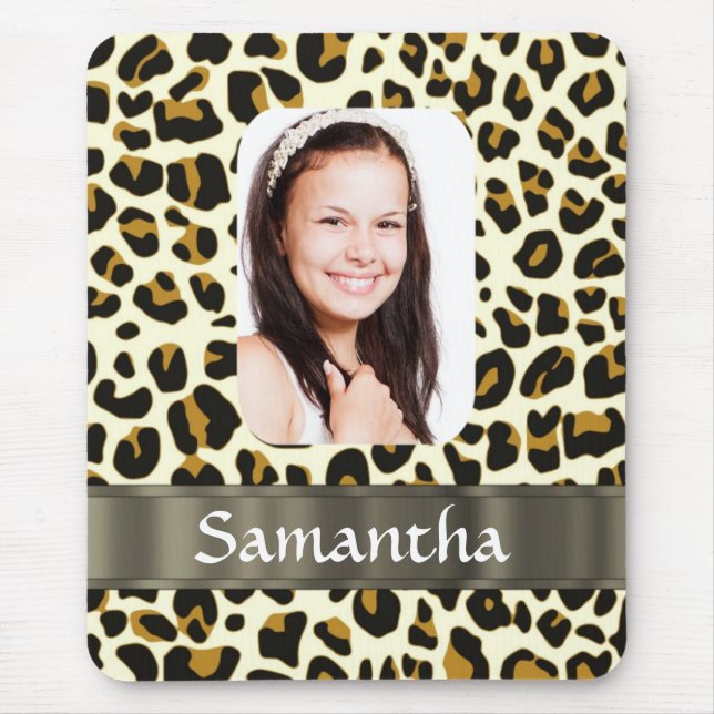 Personalized leopard print mouse pad (Front)