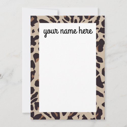 Personalized Leopard Print Notecards