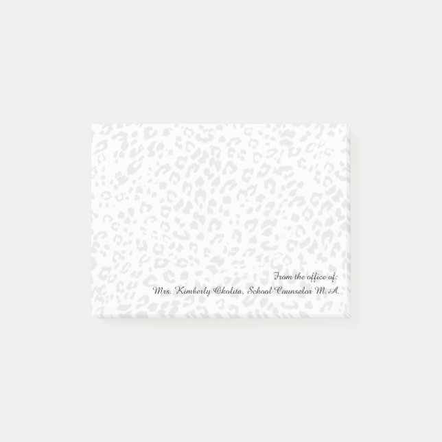 Personalized Leopard Print Office Notes (Front)