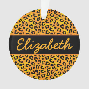 Personalized Leopard Print Ornament