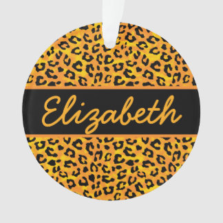 Personalized Leopard Print Ornament