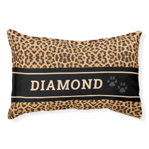 Personalized Leopard Print Small Dog Pet Bed