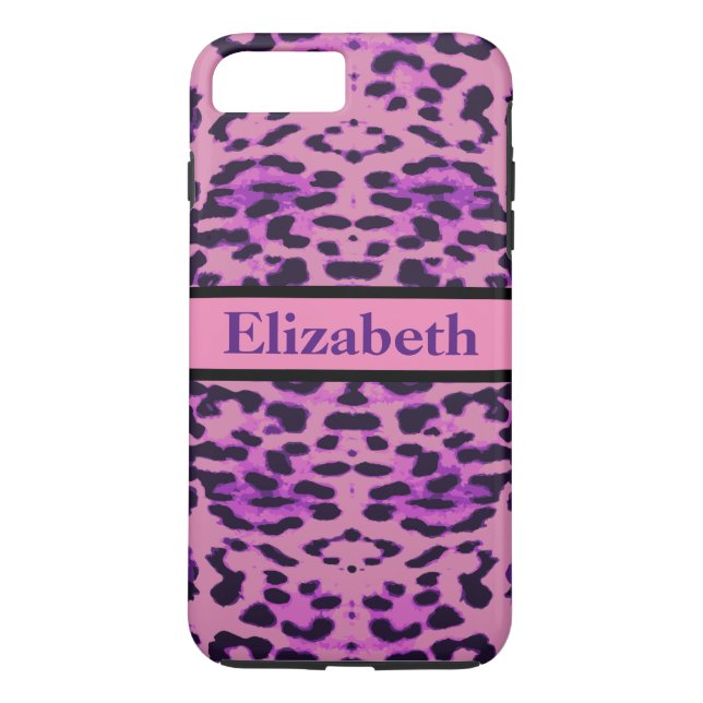 Personalized Leopard Purple Rhinestone Case-Mate iPhone Case (Back)