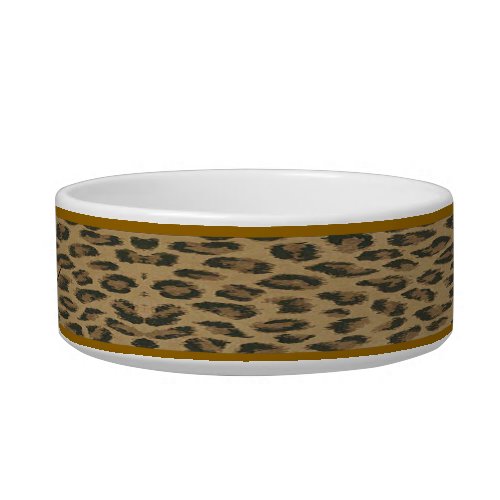 Personalized Leopard Skin Pet Bowl