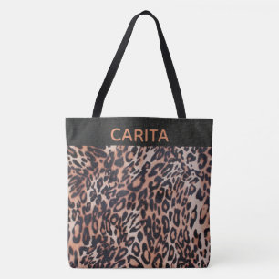 Personalized Leopard Skin Texture Tote Bag