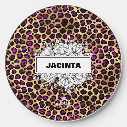PERSONALIZED Leopard Skin Wireless Phone Charger