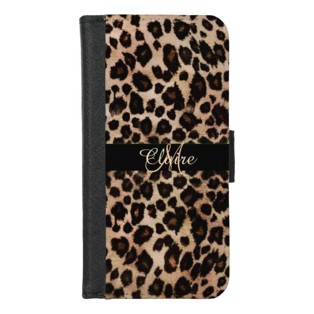 Personalized Leopard Wallet Case for iPhone 6 (Front)