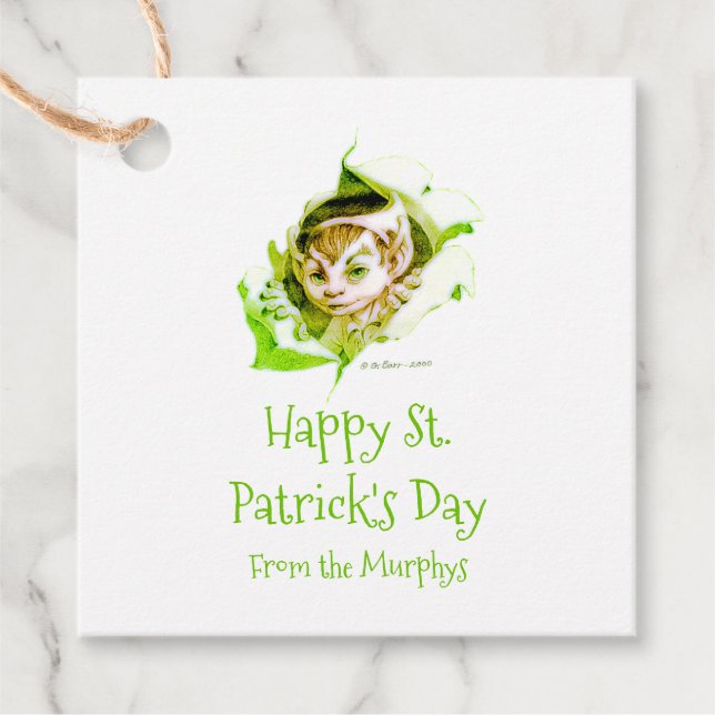Personalized Leprechaun Favor Tags (Front)