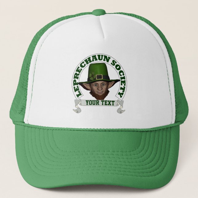 Personalized leprechaun society  St Patrick's day Trucker Hat (Front)