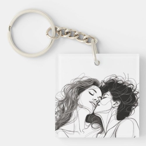 Personalized Lesbian Couple Acrylic Keychain