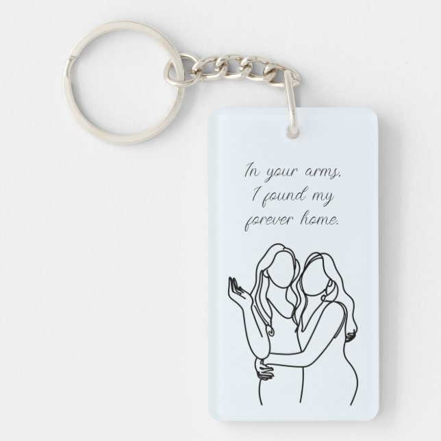 Personalized Lesbian Couple Matching Keychain (Front)