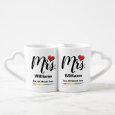 Mr and Mrs, Personalized Heart Shaped Mug Set, Valentine's Day gift -  PersonalFury