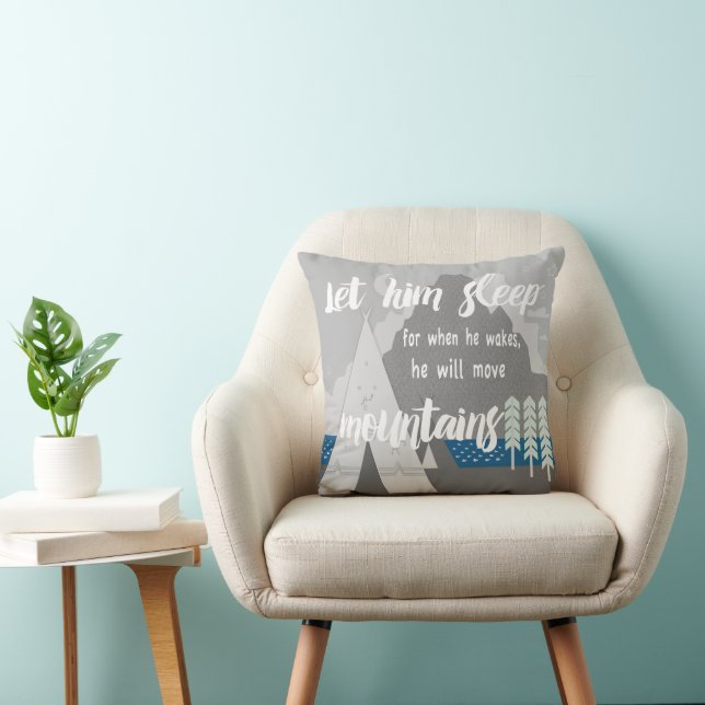 Personalized Let Him Sleep for When He Wakes Throw Pillow (Chair)