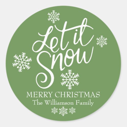 Personalized Let it Snow Christmas Envelope Seals
