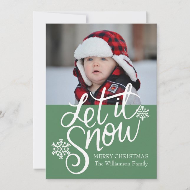 Personalized Let it Snow Christmas Photo Card (Front)