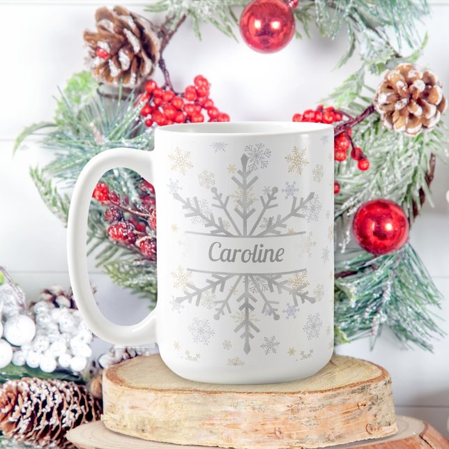 Personalized Let it Snow Snowflakes Coffee Mug (Creator Uploaded)