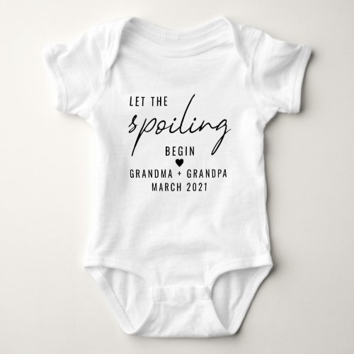 Personalized Let The Spoiling Begin Grandparent Baby Bodysuit