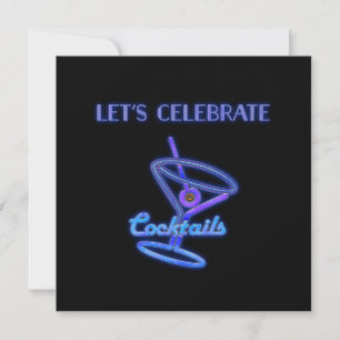 Personalized Let's Celebrate Cocktails Custom Text Invitation