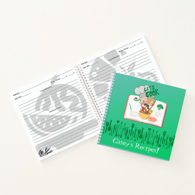 Personalized Let's Cook Kids Cook Book (Inside)