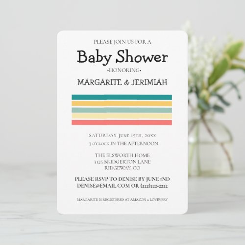 Personalized Lets Get Beachy Baby Shower Invitation