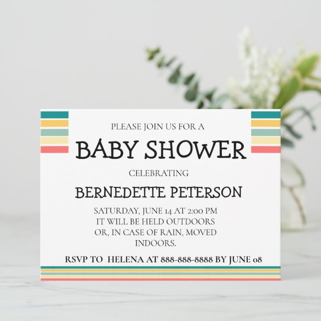 Personalized Let's Get Beachy Baby Shower Invitation (Standing Front)