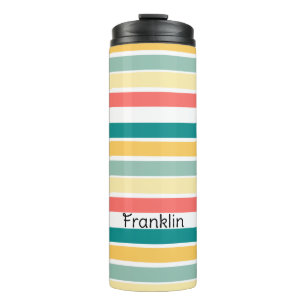 Personalized Let's Get Beachy Stripes Thermal Tumbler