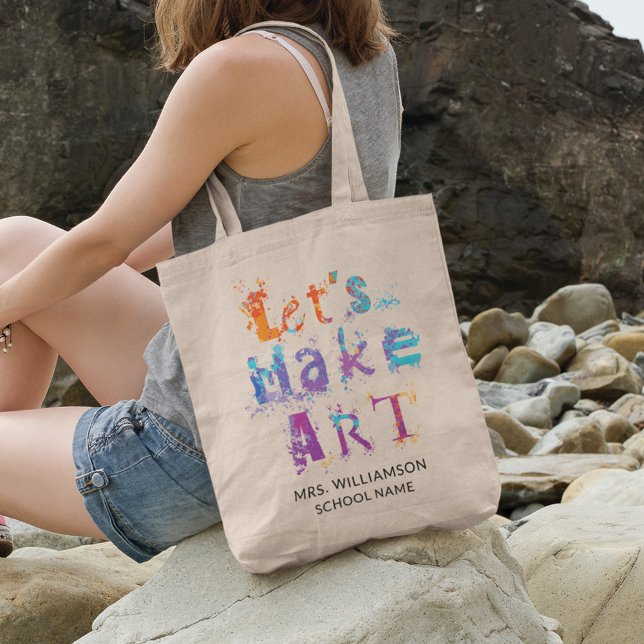 Personalized Lets Make Art Teacher Creative Tote Bag (Creator Uploaded)